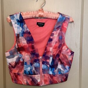 Bebe Multicolor Pixel Pattern Vest